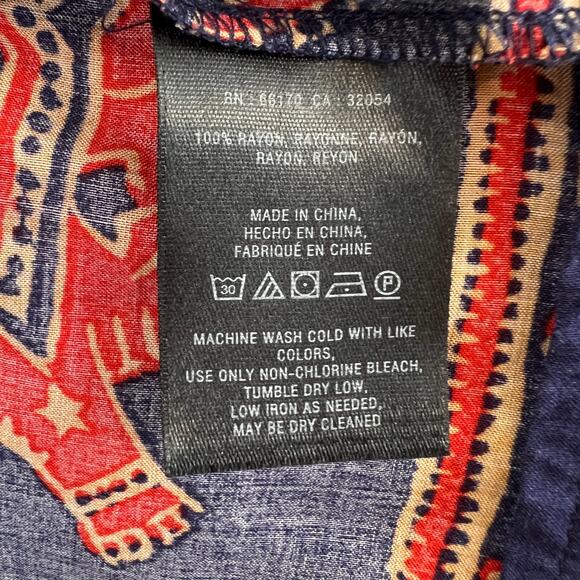 Vanessa Virginia Anthropologie Mahdia Elephant Bohemian Blouse Orange / Blue 6 - Picture 8 of 10